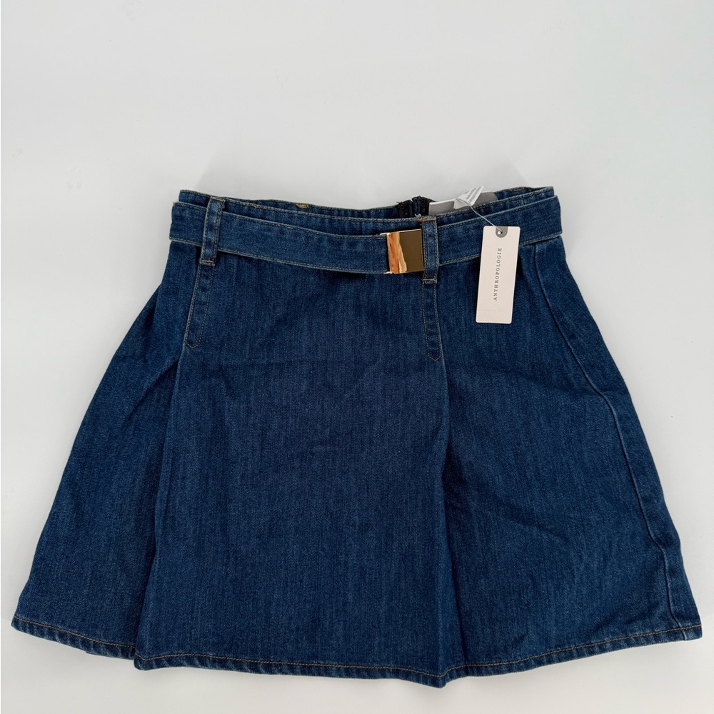 Anthropologie Blue Denim Mini Skirt